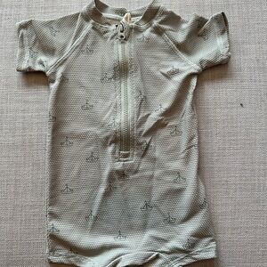 Quincy Mae Green Rash Guard Swimsuit